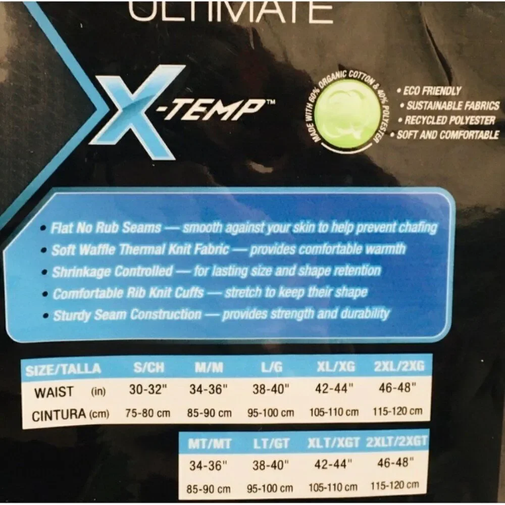 Hanes Ultimate X-Temp Thermal Pants Long Underwear Size 2XL